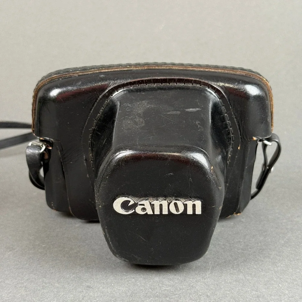Canon TL QL Leather Camera Case Black  SLR Ever Ready Made in Japan